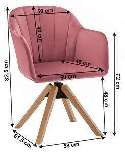Irodai fotel Daine (bükk + régi rózsaszín). 1034257