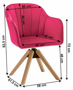 Irodai fotel Daine (bükk + rózsaszín). 1034254