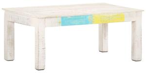 VidaXL Mangófa Dohányzóasztal - Fehér - 110x60x45 cm