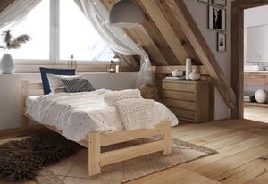 EUREKA tömörfa ágy + COMFORT habszivacs matrac + ágyrács AJÁNDÉK, 80x200, fehér