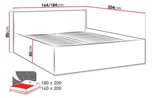 Franciaágy 180 cm Noralan 180 (alpesi fehér) (ágyráccsal)