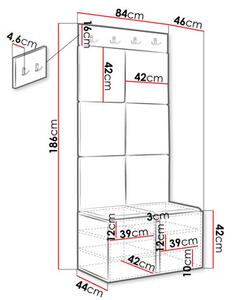 Előszoba Tewarota Slim IV (fekete + bézs) 
