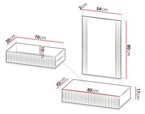 Fésülködőasztal Teldaruna Grey (antracit) (tükörrel)