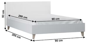 Egyszemélyes ágy 90 cm Famira (fehér). 1034032