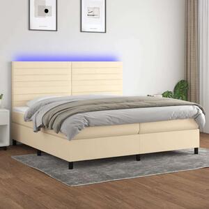 VidaXL Krémszínű Ágy 200x200 cm - LED Világítással