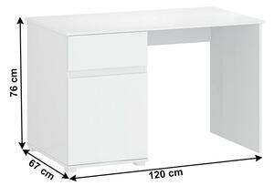Számítógépasztal Lafer 1D1S/120 (fehér). 1034084