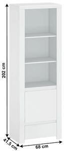 Polcos szekrény Lafer 1D1S (fehér). 1034093