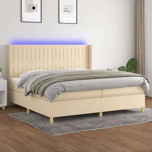 VidaXL Krémszínű Ágy LED-del - 200x200 cm