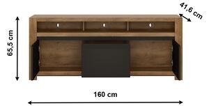 TV asztal Lacetta HAVF01 (sötét lefkas tölgy + fekete). 1034147