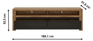 TV asztal Lacetta HAVF02 (sötét lefkas tölgy + fekete). 1034148