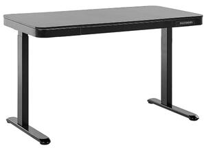 Fekete színű elektromosan állítható asztal USB csatlakozóval 120 x 60 cm KENLY