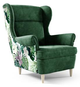 ANITO kárpitozott fotel, 85x103x90, tropic 01 (virágok)/kronos 19/fehér