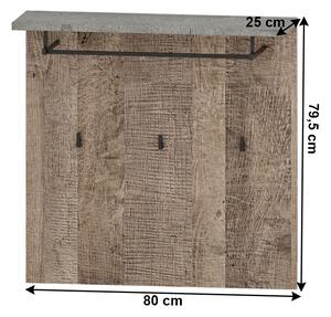 Ruhaakasztós panel Bareni 80 (homok tölgy + szürke). 1034119