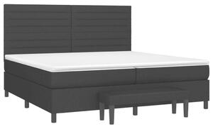 VidaXL Ágy - 200x200 cm - Fekete Szövet - Zsebrugós Matraccal