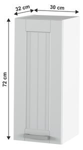 Felső konyhaszekrény Janne Typ 2 (világosszürke + fehér). 1021183