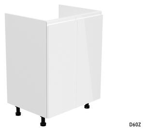 ASPEN D60Z konyhaszekrény mosogató alá, 60x82x47, fehér/szürke magasfényű