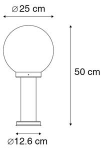 Fekete kültéri állólámpa átlátszó golyóval 50 cm IP44 - Sfera