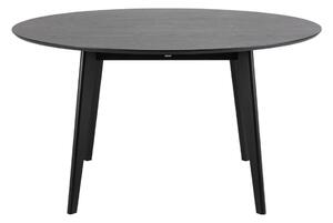 Asztal Oakland 630, Fekete, 76cm, Természetes fa furnér, Közepes sűrűségű farostlemez, Váz anyaga, Kaucsuk