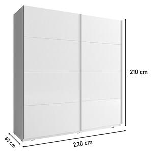 DELTA tolóajtós szekrény (18) 220, sonoma tölgy világos/ sonoma tölgy világos- fehér