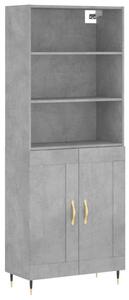 VidaXL Magasszekrény - Beton Szürke - Fa - 69,5x34x180 cm