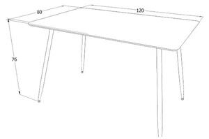 REMUS étkező asztal, 120x75x80, tölgy/fekete
