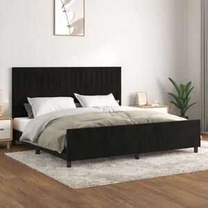 VidaXL fekete bársony ágykeret fejtámlával 200 x 200 cm