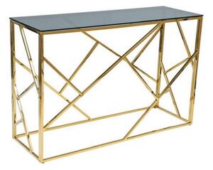 ESCADA C konzolasztal, 78x40x120, üveg/arany