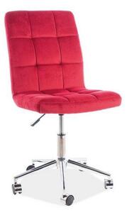 KEDE Q-020 VELVET gyerek szék, 45x87-97x40, bluvel 59, piros