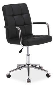 KEDE Q-022 gyerek szék, 51x87-97x40, fekete öko bőr