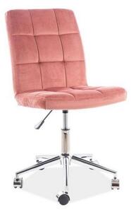 KEDE Q-020 VELVET gyerek szék, 45x87-97x40, bluvel 52, rózsaszín