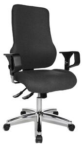 Topstar Sitness 55 szinkronmechanikás irodai szék, állítható magasságú karfával, sötétszürke