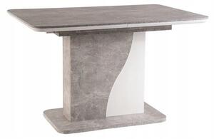 SPARK bővíthető étkezőasztal, 120-160x76x80, világos beton/fehér
