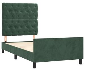 VidaXL sötétzöld bársony ágykeret fejtámlával 80 x 200 cm