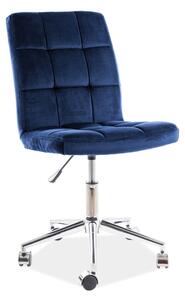 KEDE Q-020 VELVET gyerek szék, 45x87-97x40, bluvel 86, kék