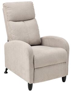 Relax fotel TV fotel kárpitozott fotel dönthető háttámlával fekvőfotel textil barna