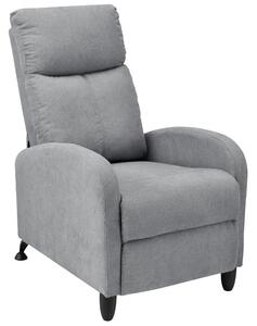 Relax fotel TV fotel kárpitozott fotel dönthető háttámlával fekvőfotel textil világosszürke