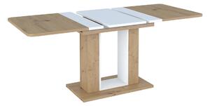 TWINS bővíthető étkezőasztal, 140-180x76x80, tölgy artisan/fehér