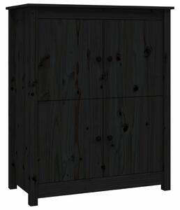 VidaXL Fekete Fenyőfa Tálalószekrény - 83x41,5x100 cm