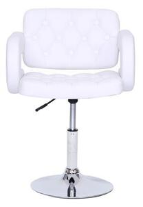 HC8403N Fehér modern műbőr szék krómozott lábbal
