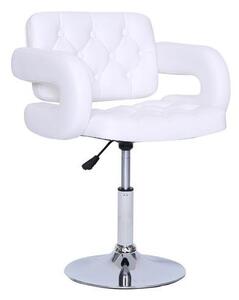 HC8403N Fehér modern műbőr szék krómozott lábbal
