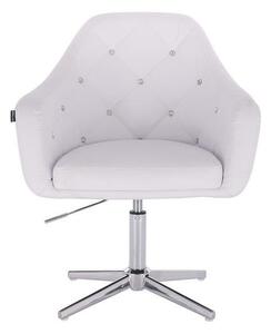 HC830 Fehér modern műbőr szék krómozott lábbal