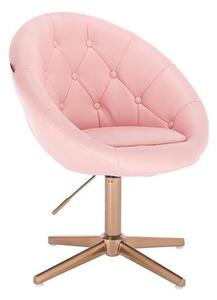 HC8516CROSS Rózsaszín modern műbőr szék arany lábbal