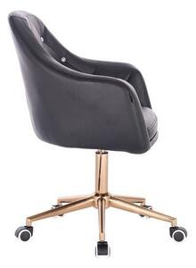HC830K Fekete modern műbőr szék arany lábbal