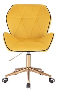 HR212K Sárga modern velúr szék arany lábbal
