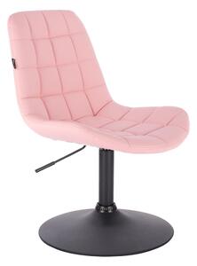 HR590N Rózsaszín modern műbőr szék fekete lábbal