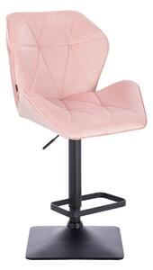 HR212KW Rózsaszín modern velúr szék fekete lábbal