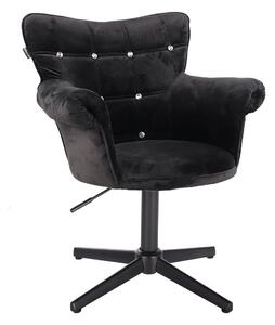 HR804CCROSS Fekete modern velúr szék fekete lábbal