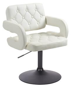 HC8403N Fehér modern műbőr szék fekete lábbal