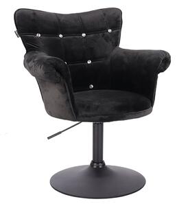 HR804CN Fekete modern velúr szék fekete lábbal