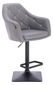 HC830KW Szürke modern műbőr szék fekete lábbal